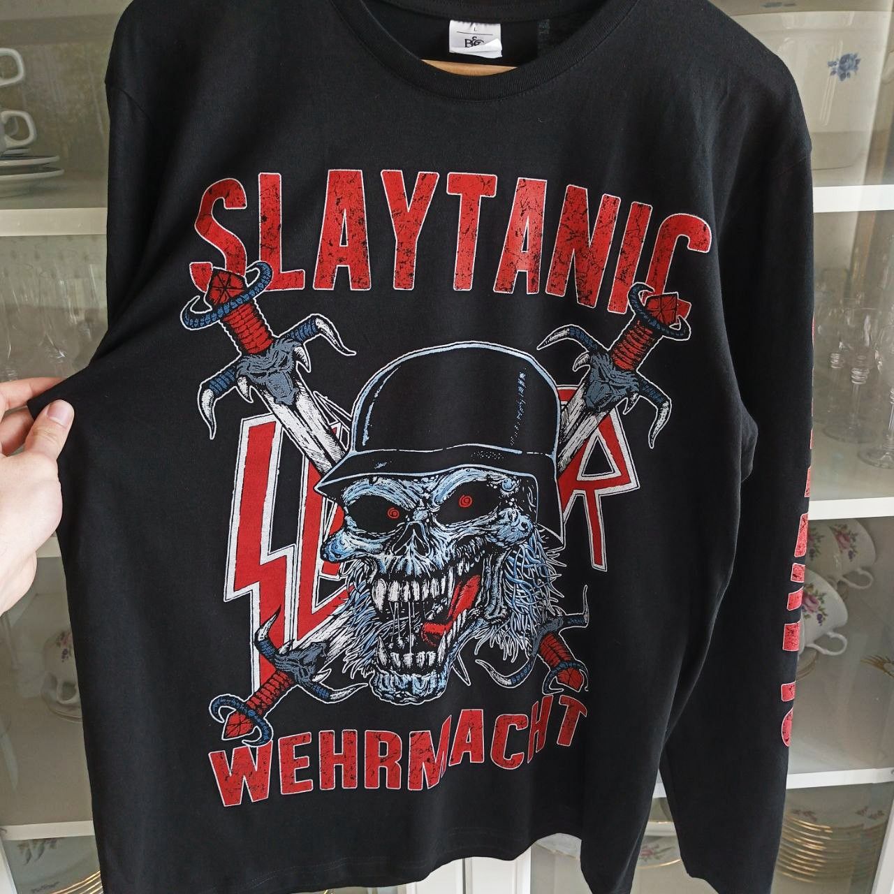 Band Tees Long sleeve Slayer - Slaytanic Wehrmacht - trash metal Size US L / EU 52-54 / 3 - 4 Thumbnail