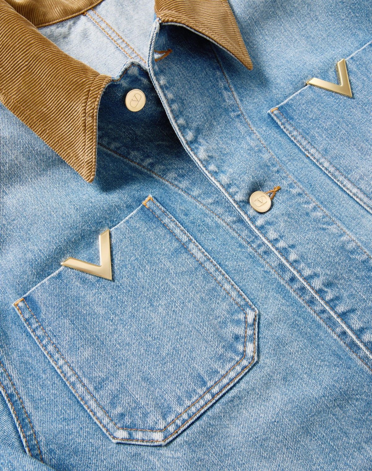 Valentino o1s1wg110525 Denim Jacket in Blue Size XS / US 0-2 / IT 36-38 - 3 Thumbnail