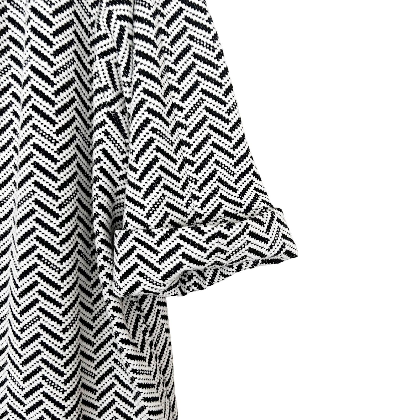 Chicos Chicos Black White Chevron Herringbone Jacquard Jacket Sz M Size M / US 6-8 / IT 42-44 - 2 Thumbnail