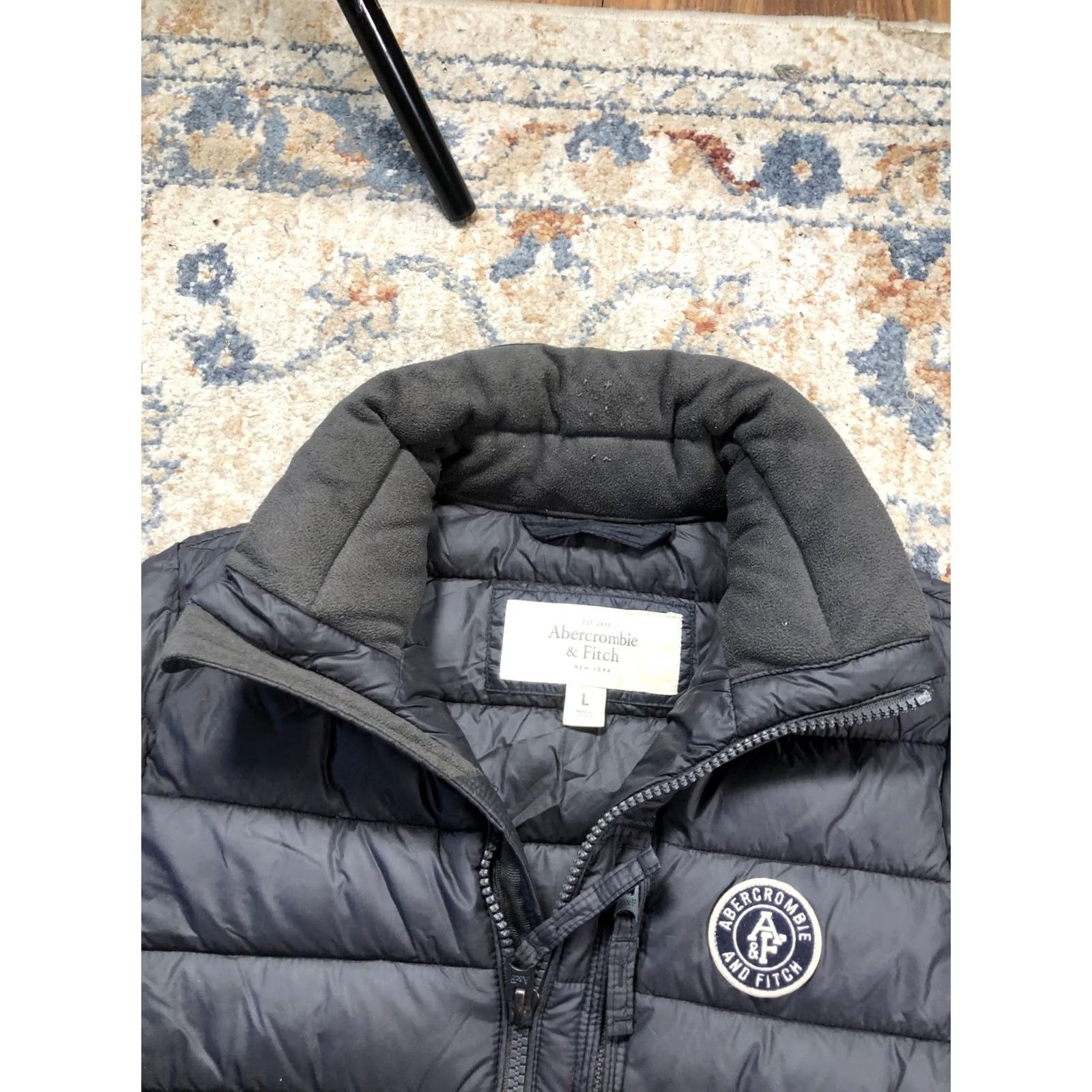 Abercrombie & Fitch Abercrombie & Fitch Jacket Mens L Black Puffer Quilted Full Zip Insulated Size US L / EU 52-54 / 3 - 7 Thumbnail
