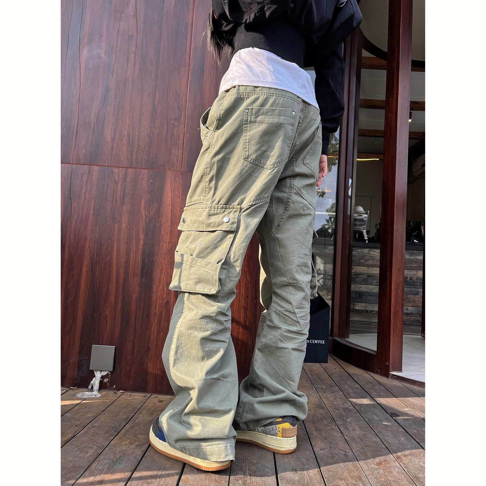 Vintage Cargo Multi Pocket Wide Leg Pants Size 28" / US 6 / IT 42 - 2 Thumbnail