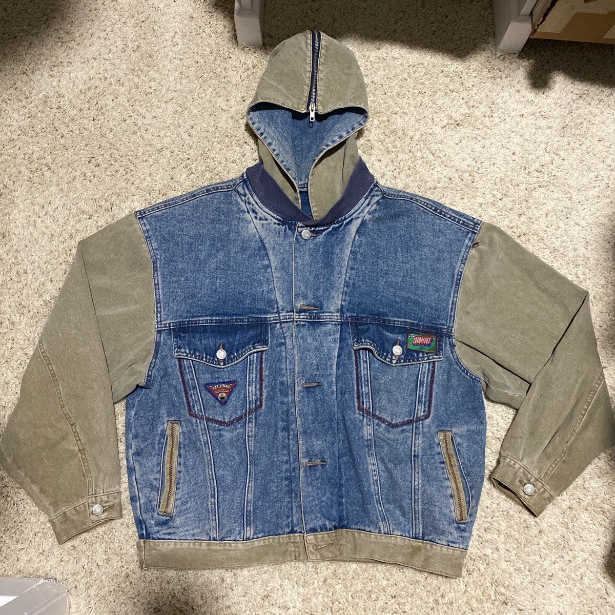 Other Vintage Hooded Denim Jacket Size US L / EU 52-54 / 3 - 1 Thumbnail