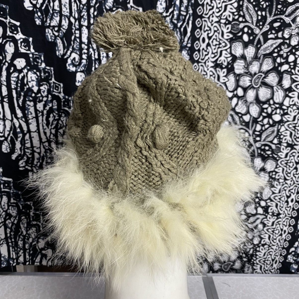 Japanese Brand × Vintage 2000s y2k mohair fur faux fuzzy angora beanie hats Size ONE SIZE - 3 Thumbnail