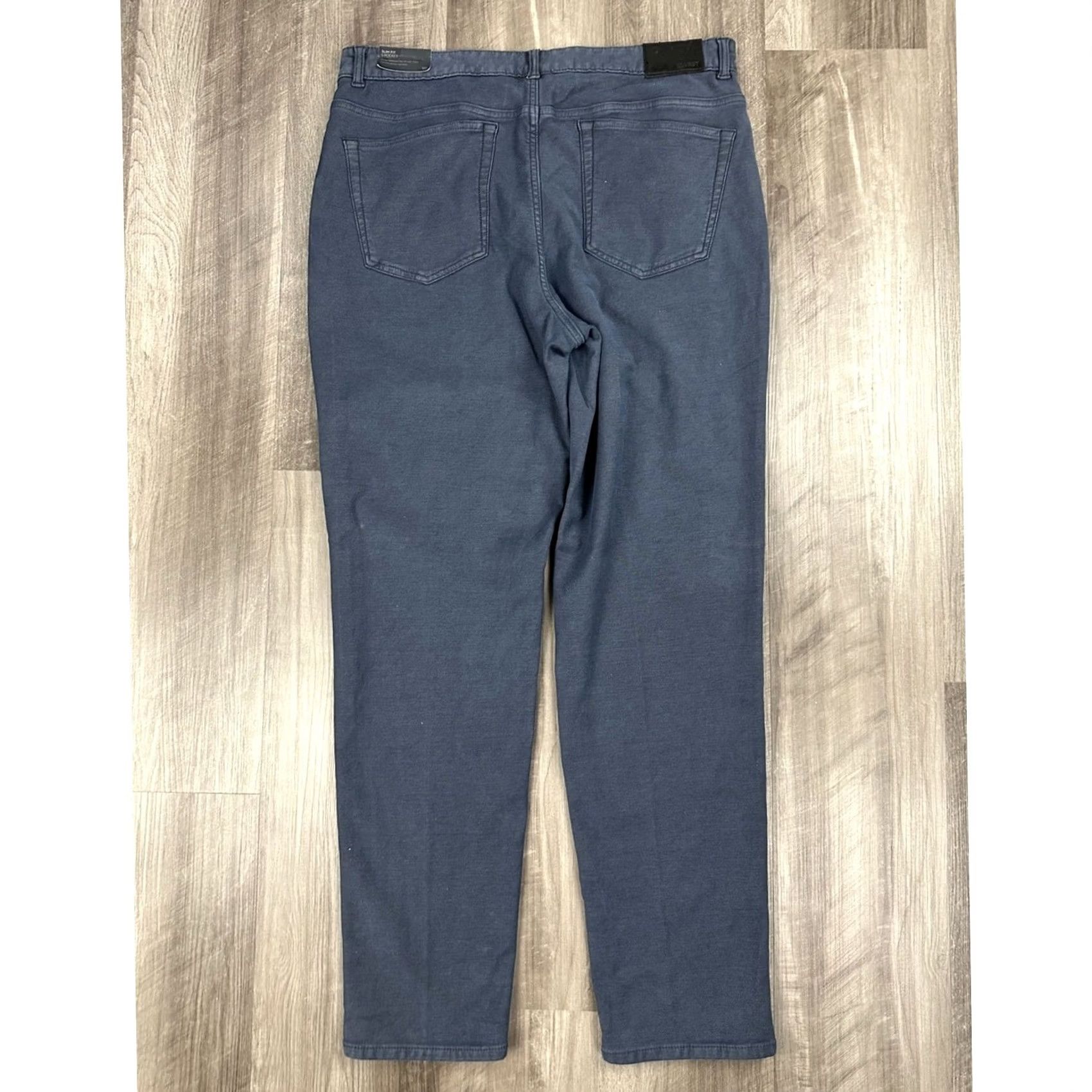 Vintage VRST Slim Fit Jeans 5 Pocket 4-Way Stretch 35x32 Navy Blue Men Slim Straight Denim Trousers Size US 35 - 2 Thumbnail