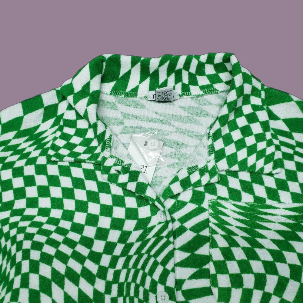 Vintage Rue21 Button-Up Shirt Blouse Womens XS Green Checkered Short Sleeve Collared New Size XS / US 0-2 / IT 36-38 - 1 Thumbnail