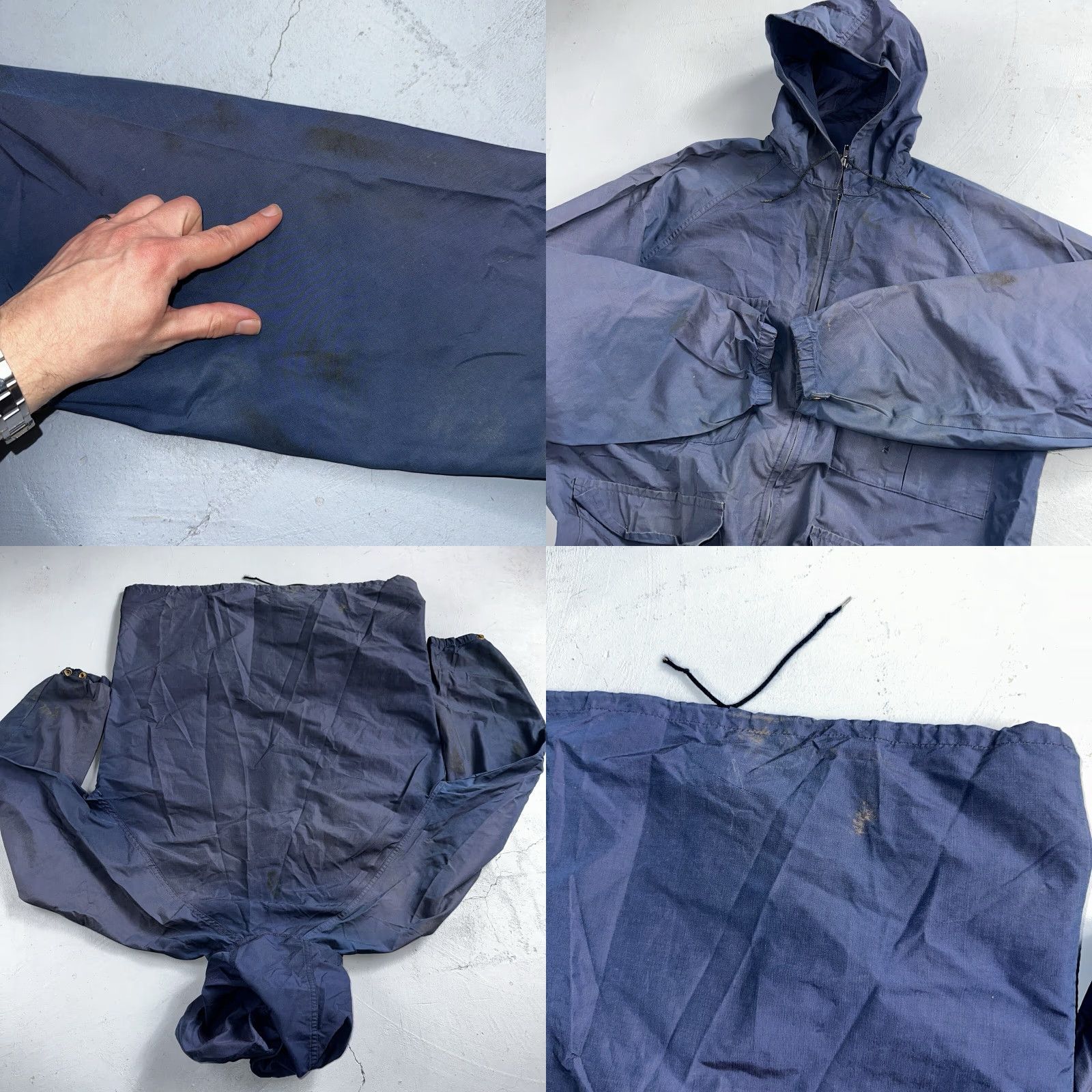 Eddie Bauer Eddie Bauer VTG Hooded Barn Jacket S Blue Cotton Chore Coat Track Hiking 90s Mens Size US S / EU 44-46 / 1 - 8 Thumbnail