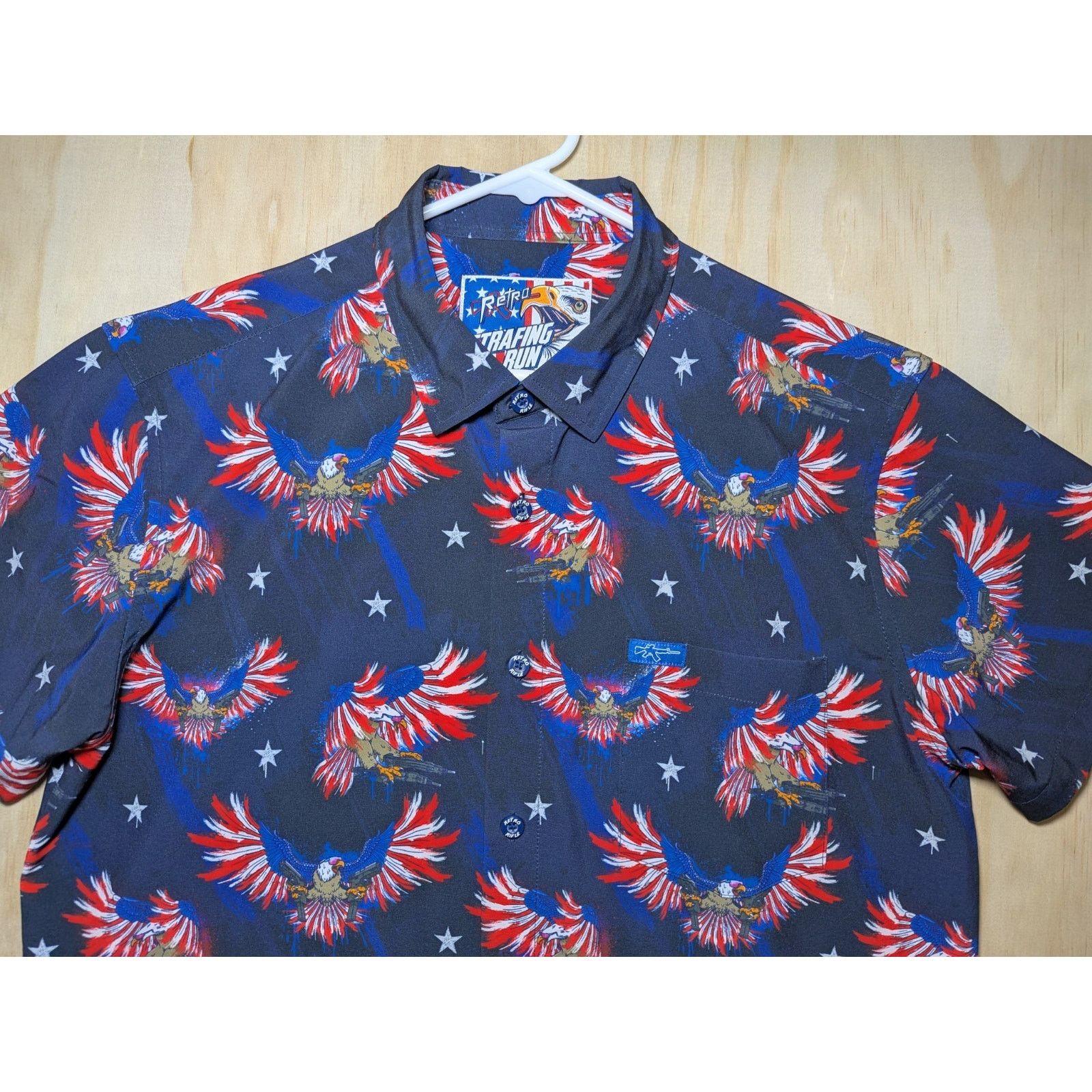Other Retro Rifle Men's Medium Strafing Run Button Up Patriotic Size US M / EU 48-50 / 2 - 3 Thumbnail