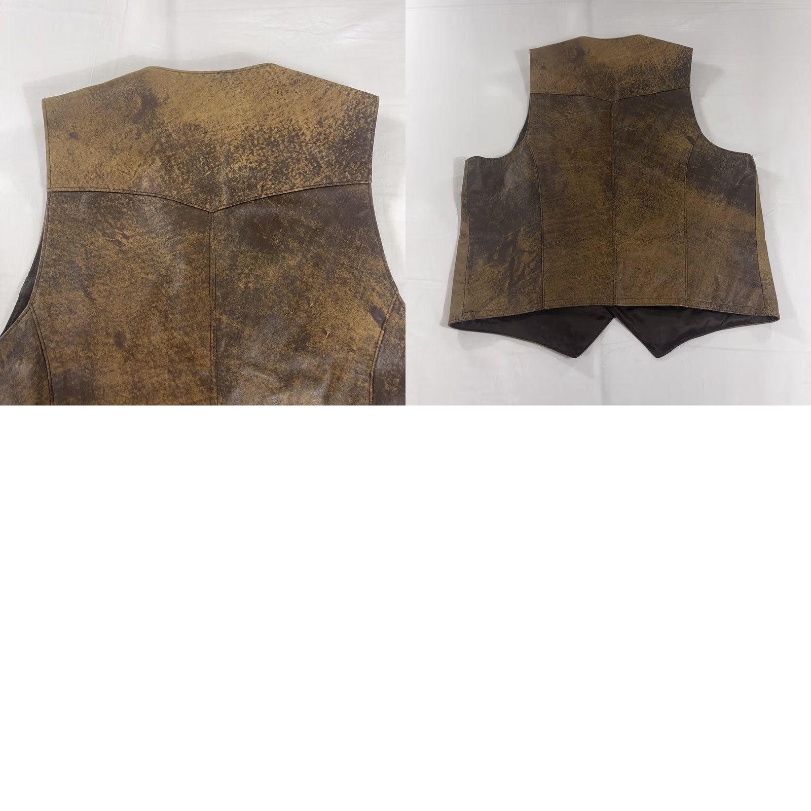Vintage VINTAGE Diamond Leathers Vest Men 42 Brown Leather Biker Western Made In USA Diamond Leathers Vest Mens Brown Leather Vest 42 Size US XS / EU 42 / 0 - 9 Thumbnail