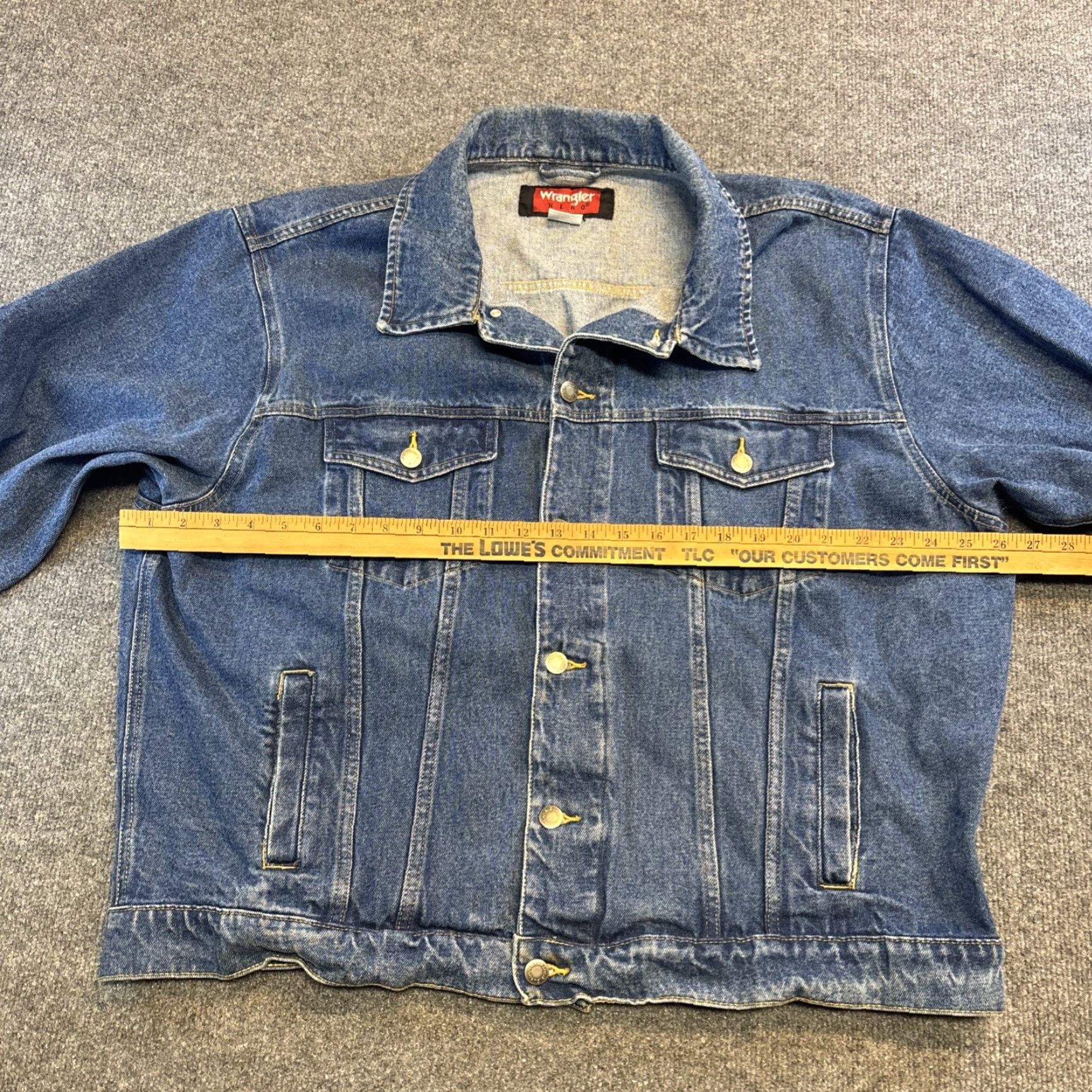 Wrangler VINTAGE Wrangler Hero Men's 2XL Blue Denim Trucker Western Cowboy Button Down Jacket Size US XXL / EU 58 / 5 - 5 Thumbnail