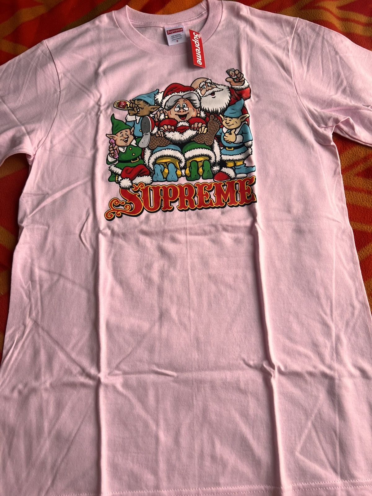 Supreme S - Supreme Naughty Tee Pink santa tshirt Dwarfs holiday Size US S / EU 44-46 / 1 - 4 Thumbnail