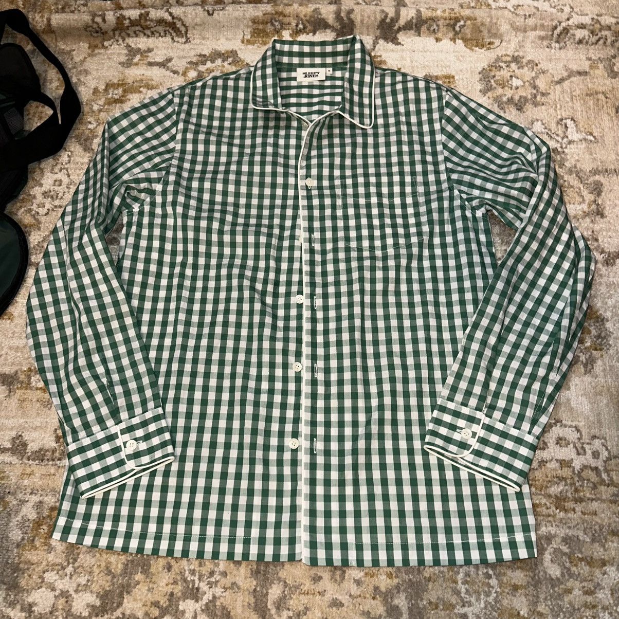 Sleepy Jones Rare Sleepy Jones Henry Pajama Set Green Gingham Tailored Size 30 - 2 Thumbnail