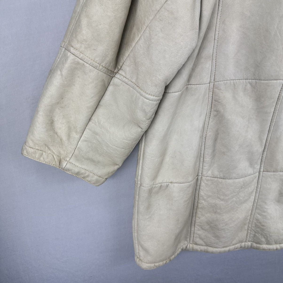 Italia Independent Vintage 80's Sheepskin Down Jacket Double Breasted Size M / US 6-8 / IT 42-44 - 6 Thumbnail