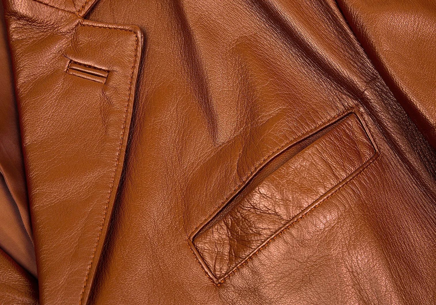 Jean Paul Gaultier Sheep Skin Leather Coat in Brown, Size 48 Size US M / EU 48-50 / 2 - 3 Thumbnail