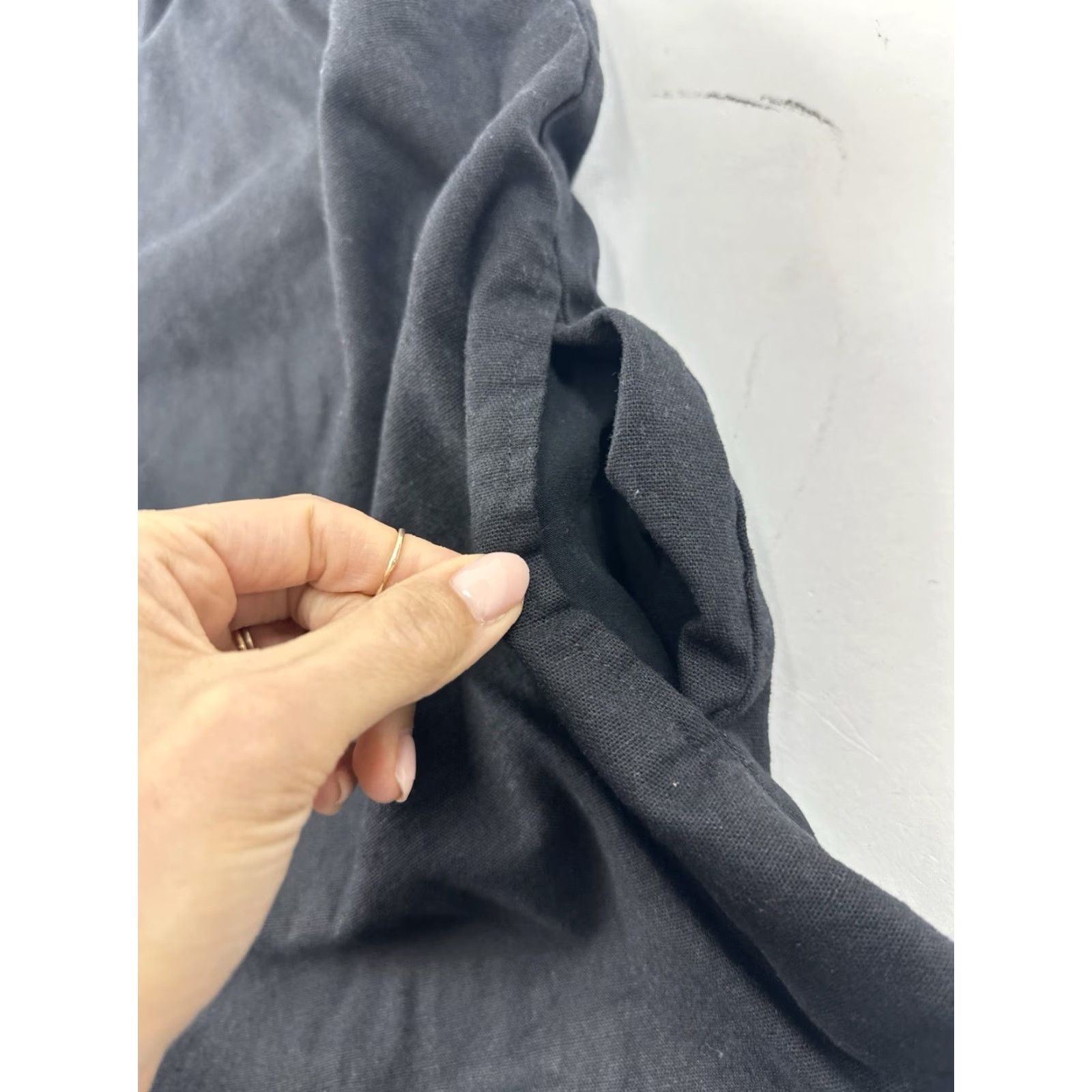 Vintage Stitch & Feather Dress Women’s M Medium Sleeveless Pocket Knee-Length Shift Black Ruffle Party Cocktail Linen Viscose Size M / US 6-8 / IT 42-44 - 3 Thumbnail