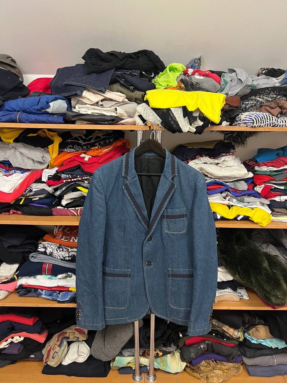Alexander McQueen 💎 Alexander Mcqueen Denim Avant Garde Pocket blazer Size 52R - 1 Thumbnail