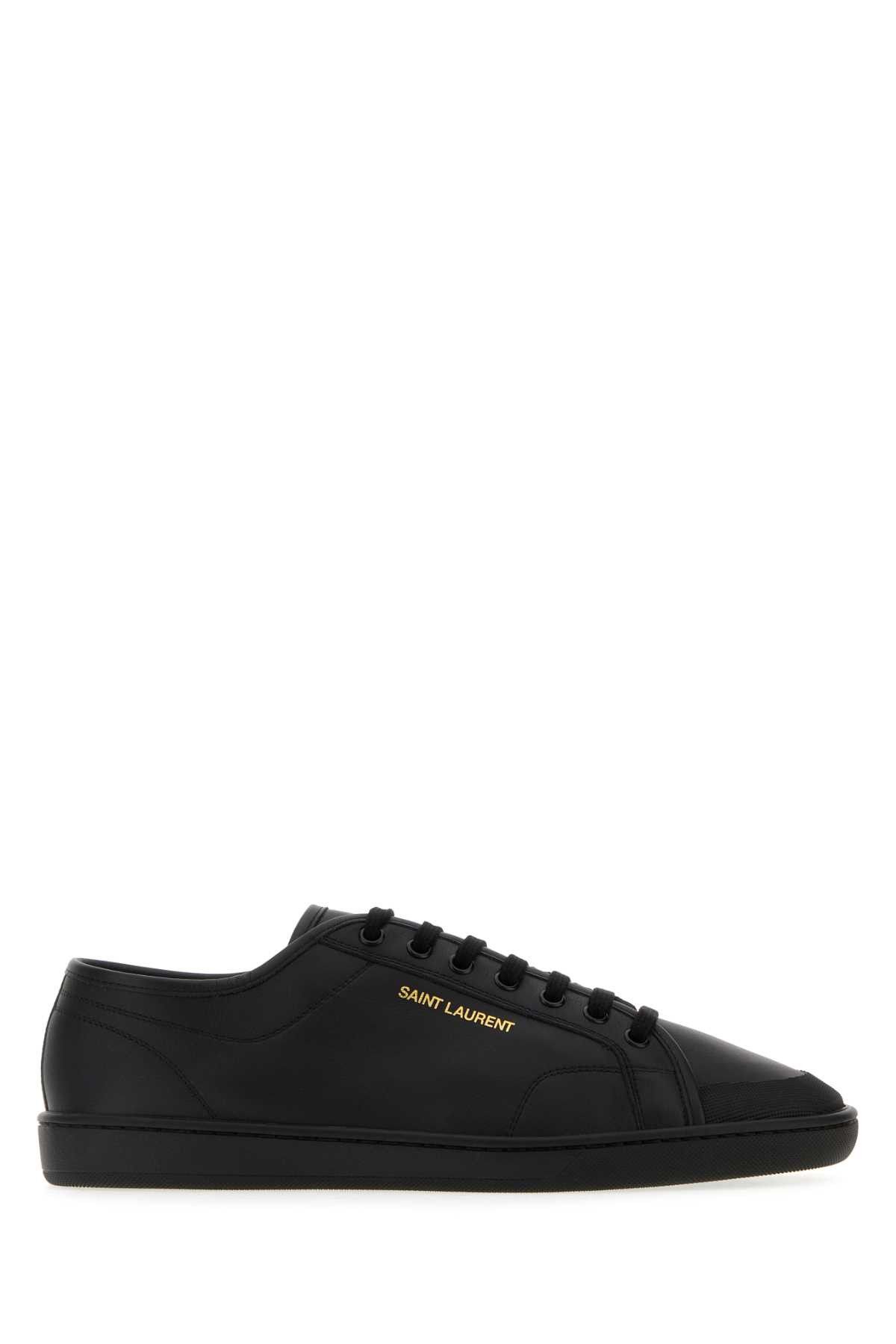 Black Leather Gym Sneakers