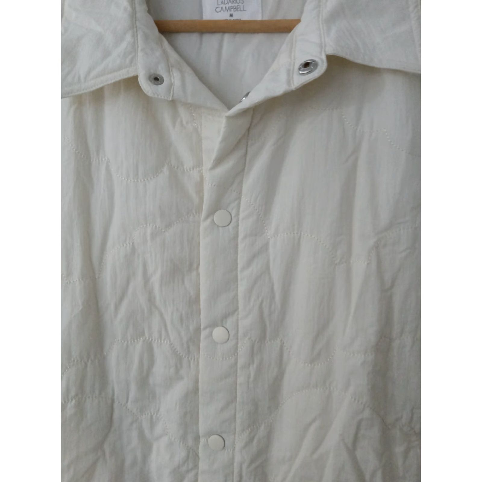 Vintage Stylus Jacket Mens M Ivory Pockets LaDarius Campbell Designer Rain Coat Mid-Length Nylon Snap Button-Down Casual Fall Winter Style: Rain Coat Size US M / EU 48-50 / 2 - 3 Thumbnail