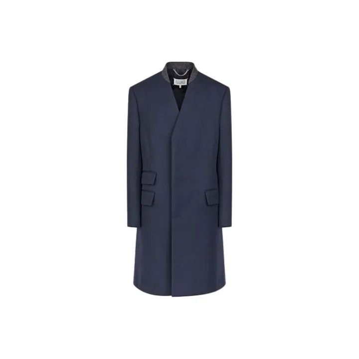 Maison Margiela Maison Margiela Blue Long Coat for Men 0079 Size US L / EU 52-54 / 3 - 1 Thumbnail