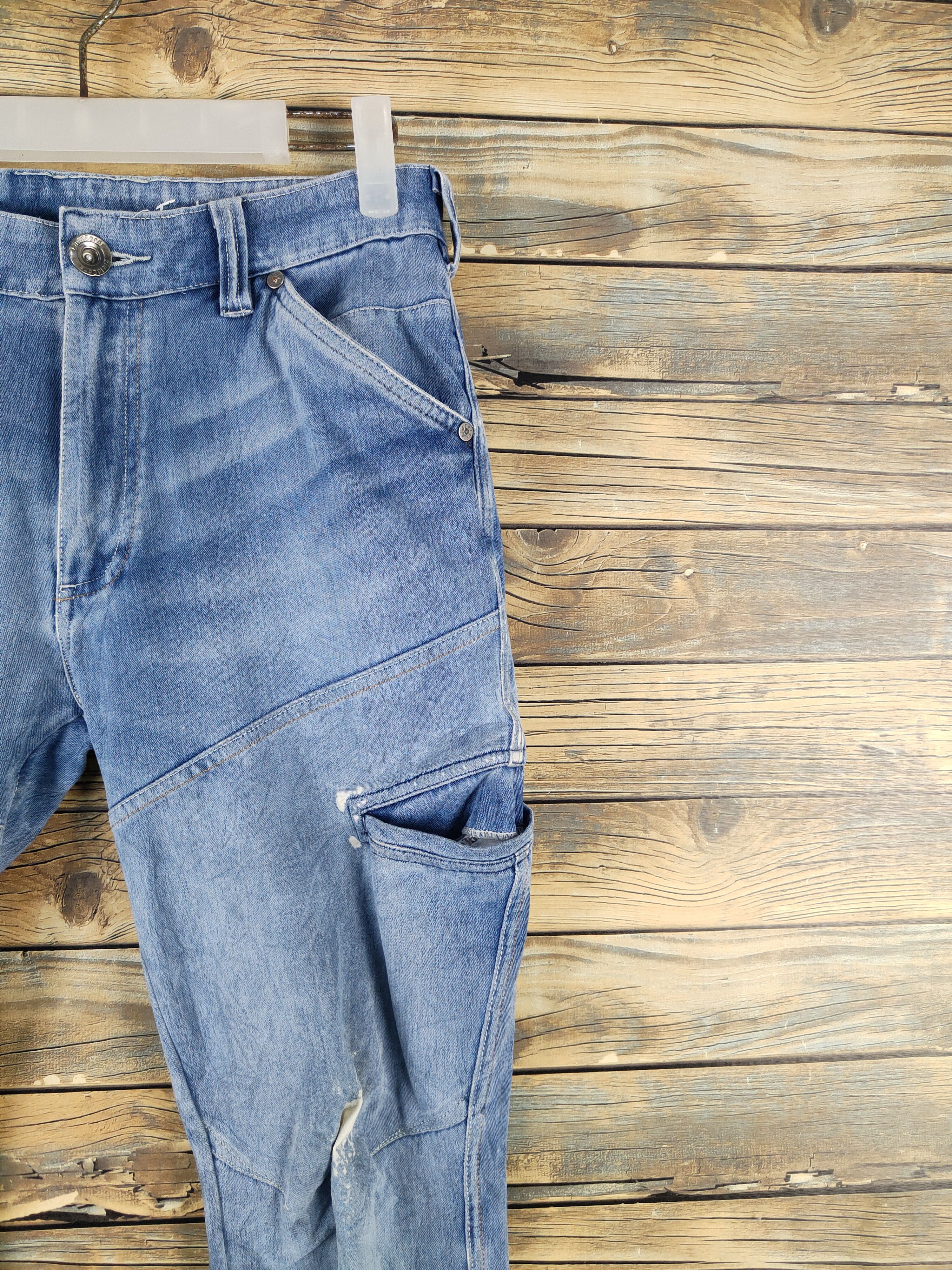 Japanese Brand FieldCore Blue Distressed Ripped Soft denim Jeans #W2057 Size US 30 / EU 46 - 5 Thumbnail