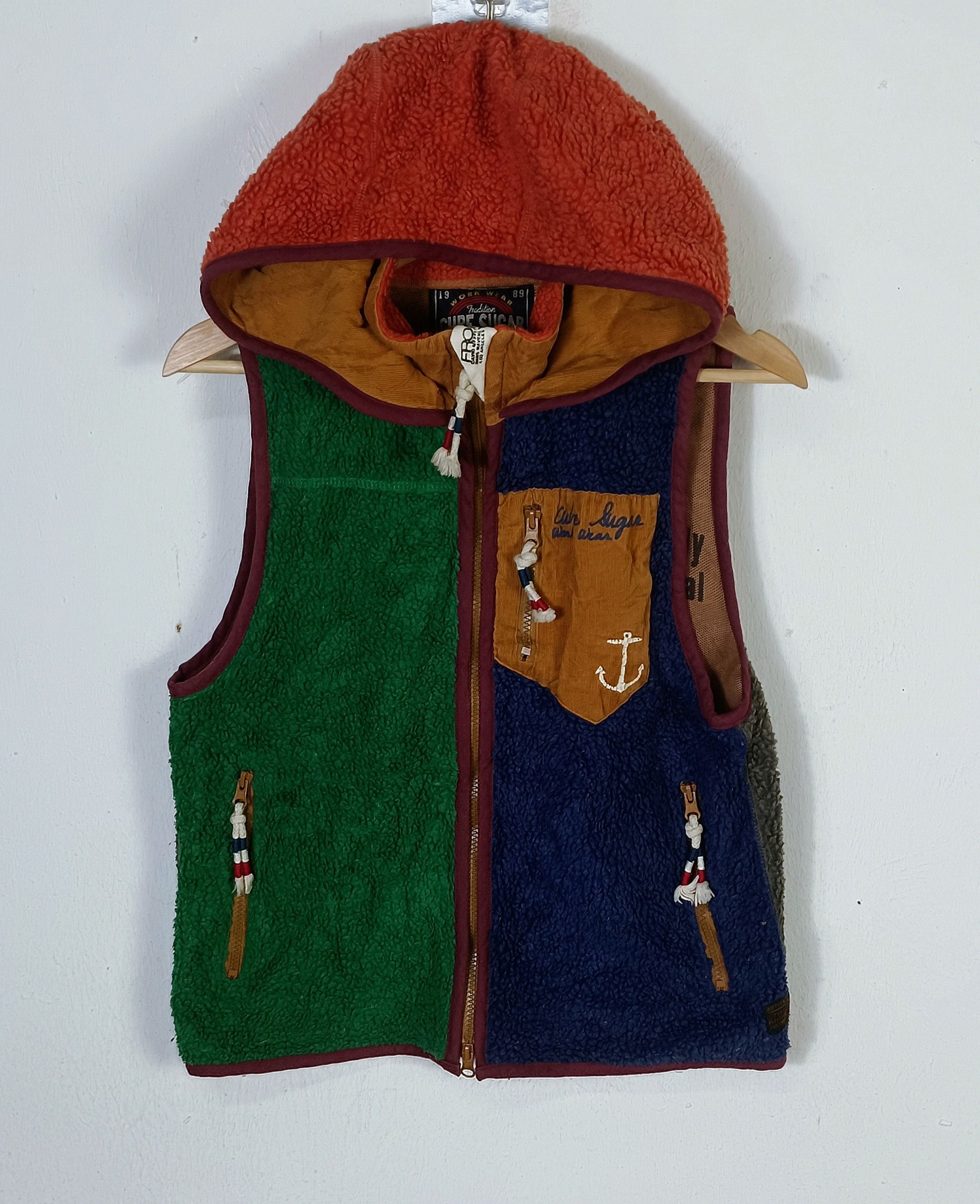 Japanese Brand Cube Sugar Japan Colourblock Sherpa Vest Jacket Size US S / EU 44-46 / 1 - 1 Thumbnail