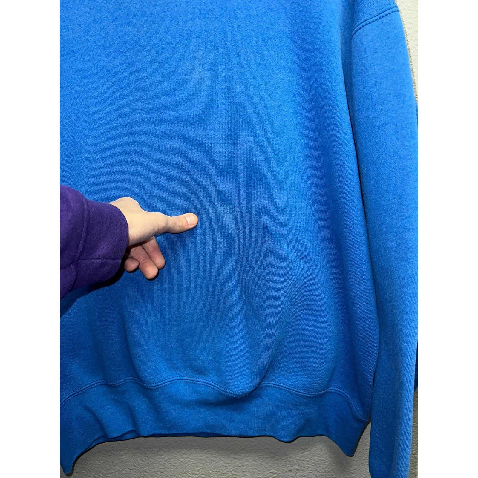 Vintage Vintage Blue Blank Sweatshirt Crewneck Heavy USA 90s Large Size US L / EU 52-54 / 3 - 3 Thumbnail