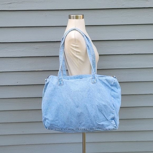 Vintage 90s y2k Bratz Blue Jean Denim School Hobo Large Lapt