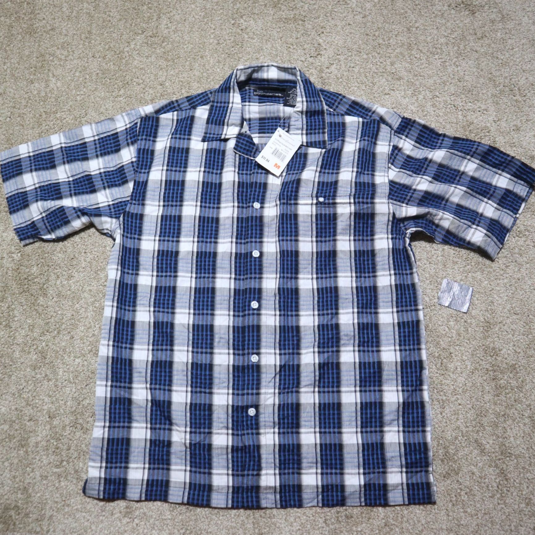 Vintage VINTAGE No Boundaries Shirt Men M Blue Plaid Short Sleeve Button-Up Size US M / EU 48-50 / 2 - 2 Thumbnail