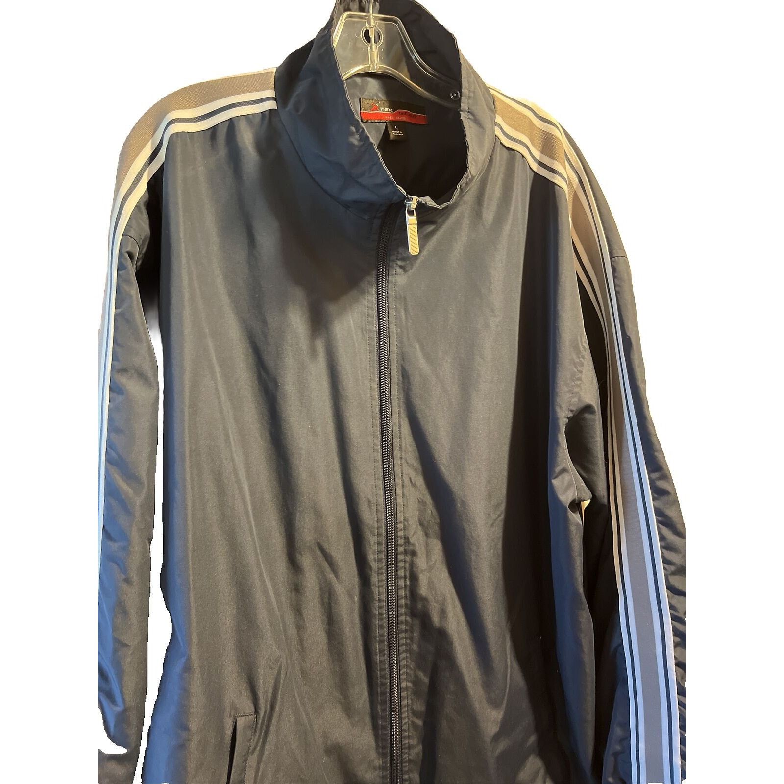 Tek Gear Tek Gear Men’s L Navy LS Zip up Mesh Nylon Poly Track Jacket Size US L / EU 52-54 / 3 - 1 Thumbnail