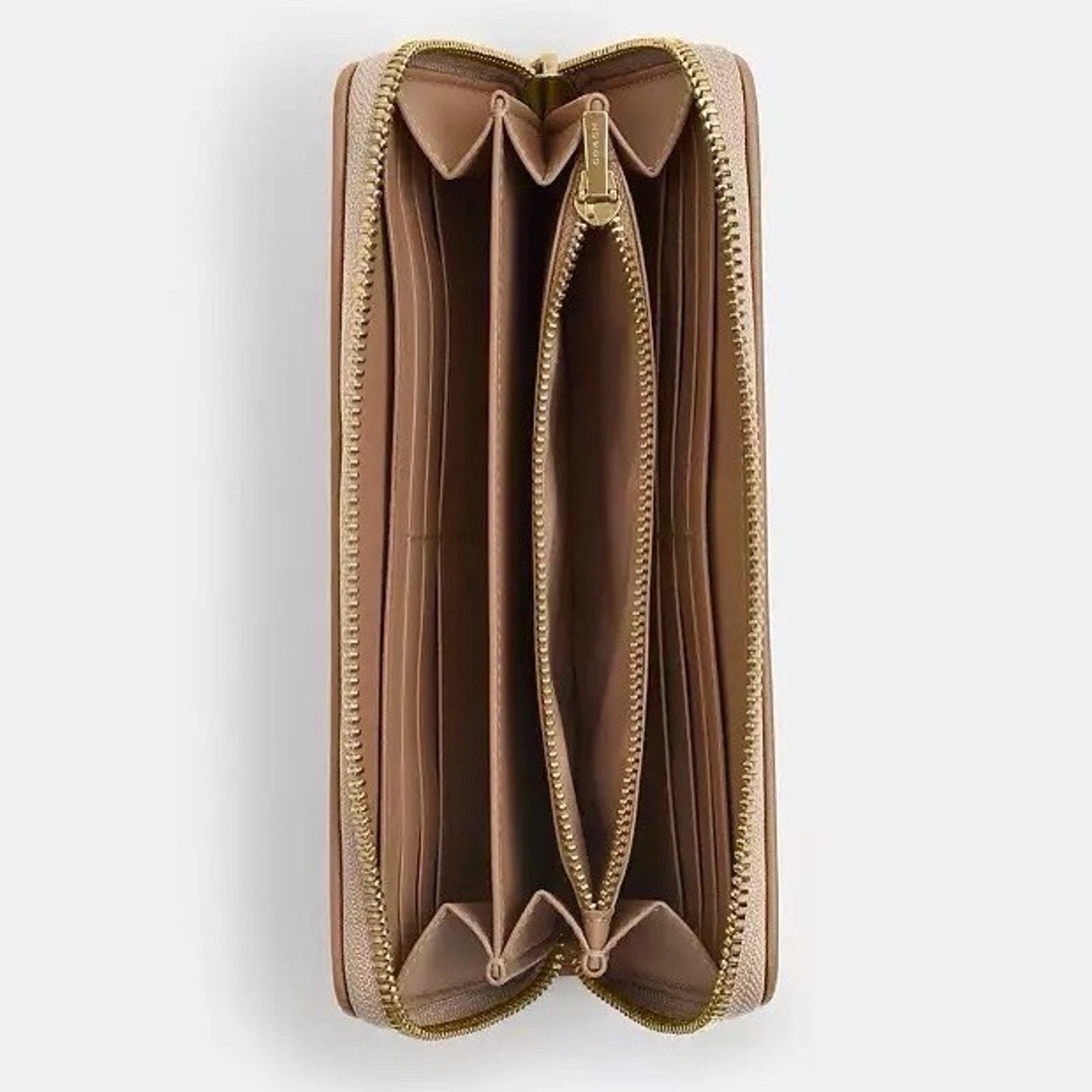 Coach NWT Coach Long Zip Around Wallet CAO81 Dark Natural Size ONE SIZE - 5 Thumbnail