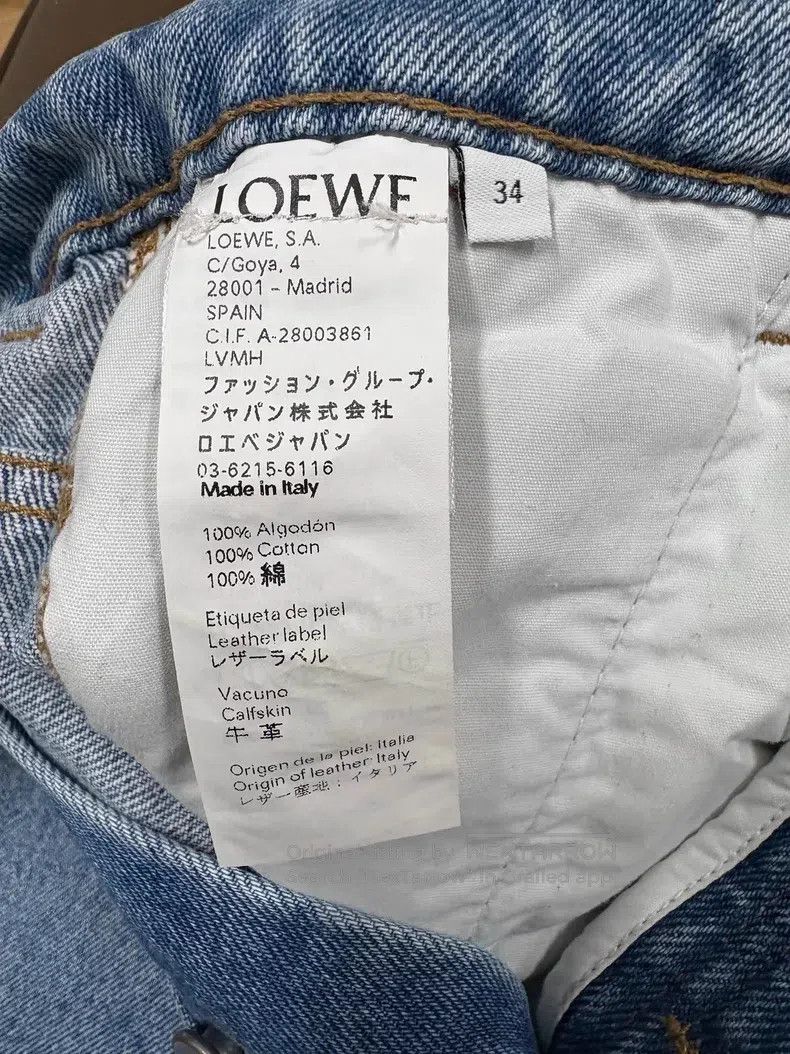Loewe Loewe Blue rolled hem leather label logo straight leg jean Size 42" / US 20 - 7 Thumbnail