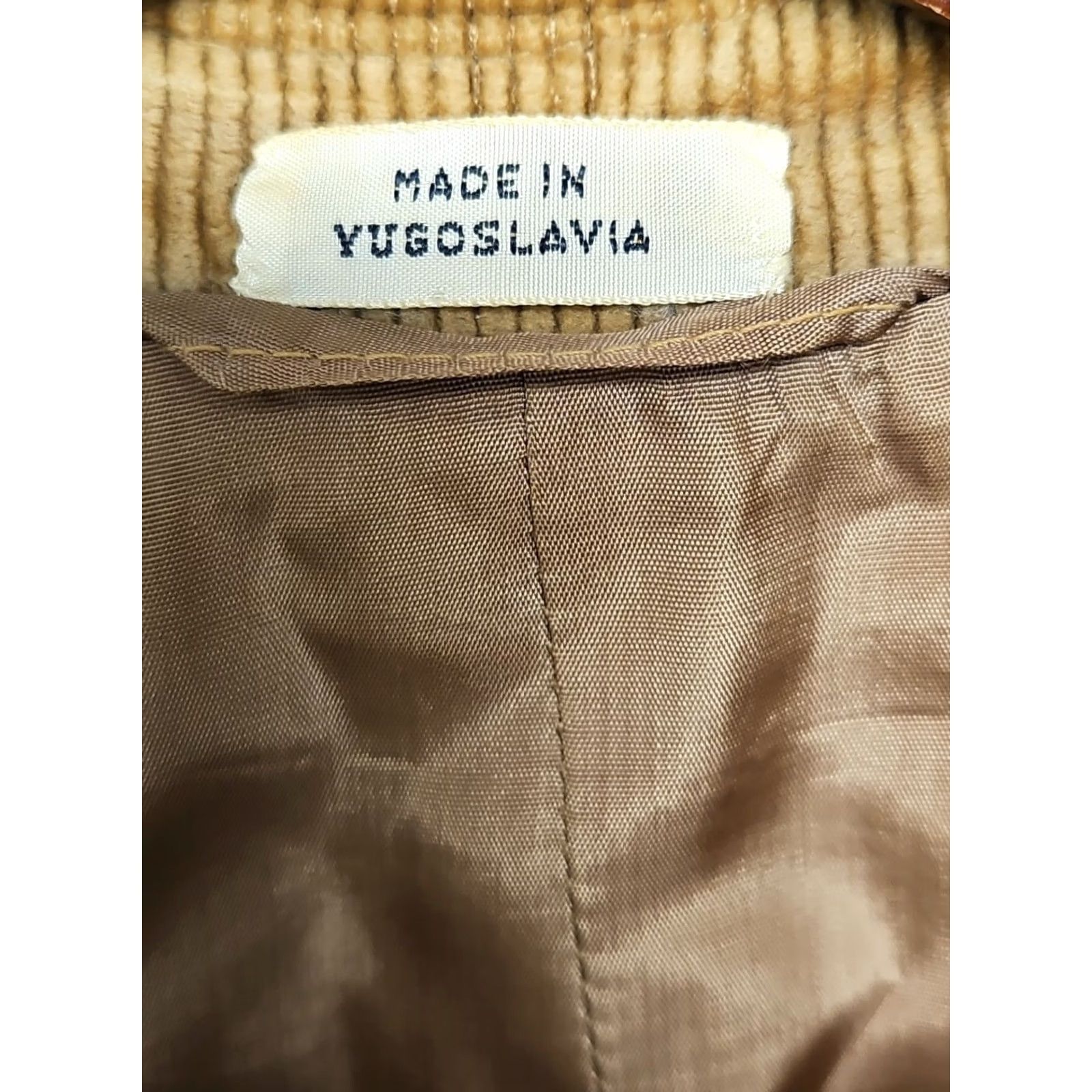 Vintage VINTAGE Europe-craft Corduroy Blazer Men 38 Tan Brown 80s Cardigan? Size 42R - 5 Thumbnail