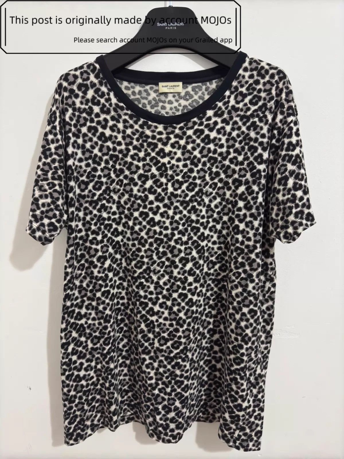 Sz L Saint Laurent Paris 14AW Leopard Hedi Tee mojos1210401
