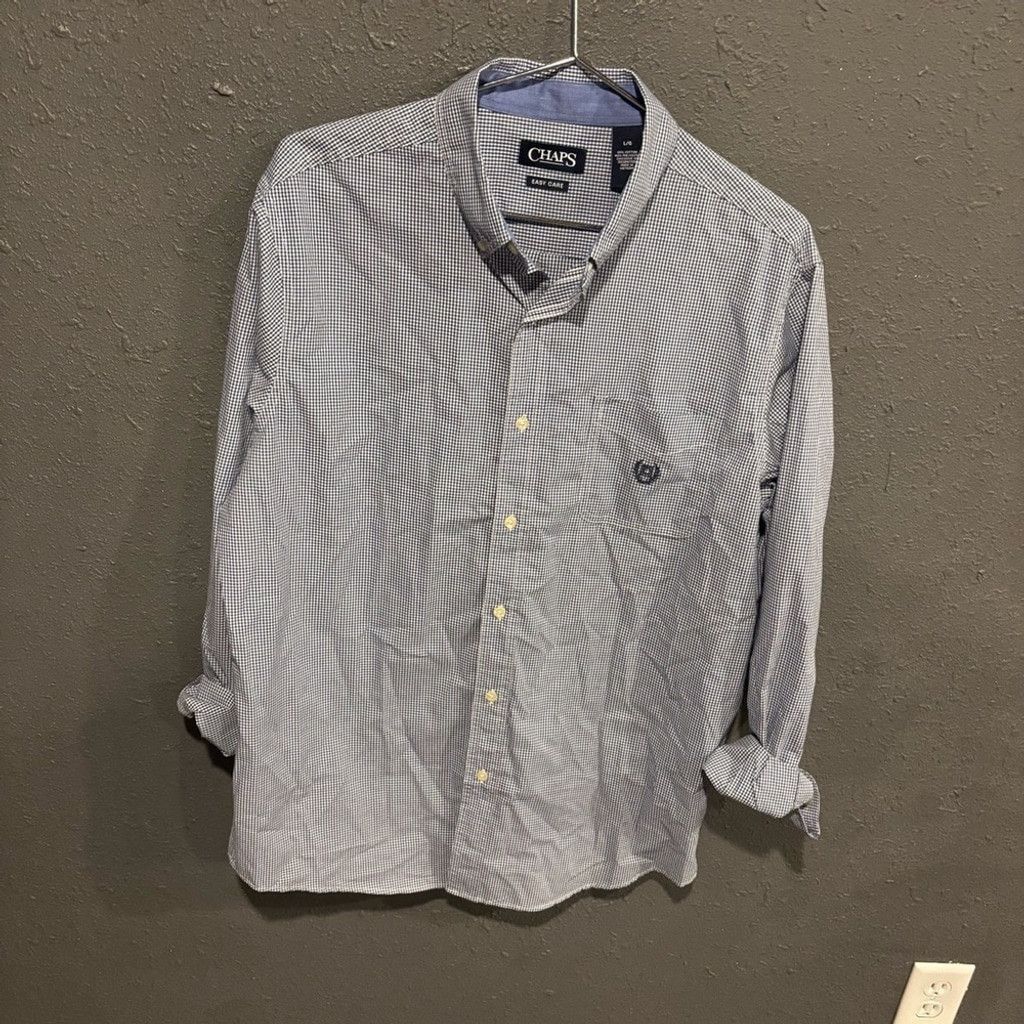 Chaps Chaps Men's Blue Checkered Shirt Size US L / EU 52-54 / 3 - 1 Thumbnail