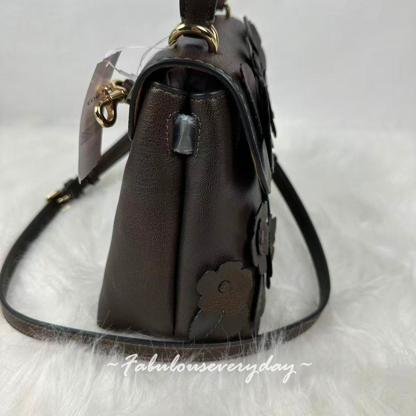 Coach Coach Emory Top Handle Floral Applique In leather/Gold/Maple Size ONE SIZE - 4 Thumbnail
