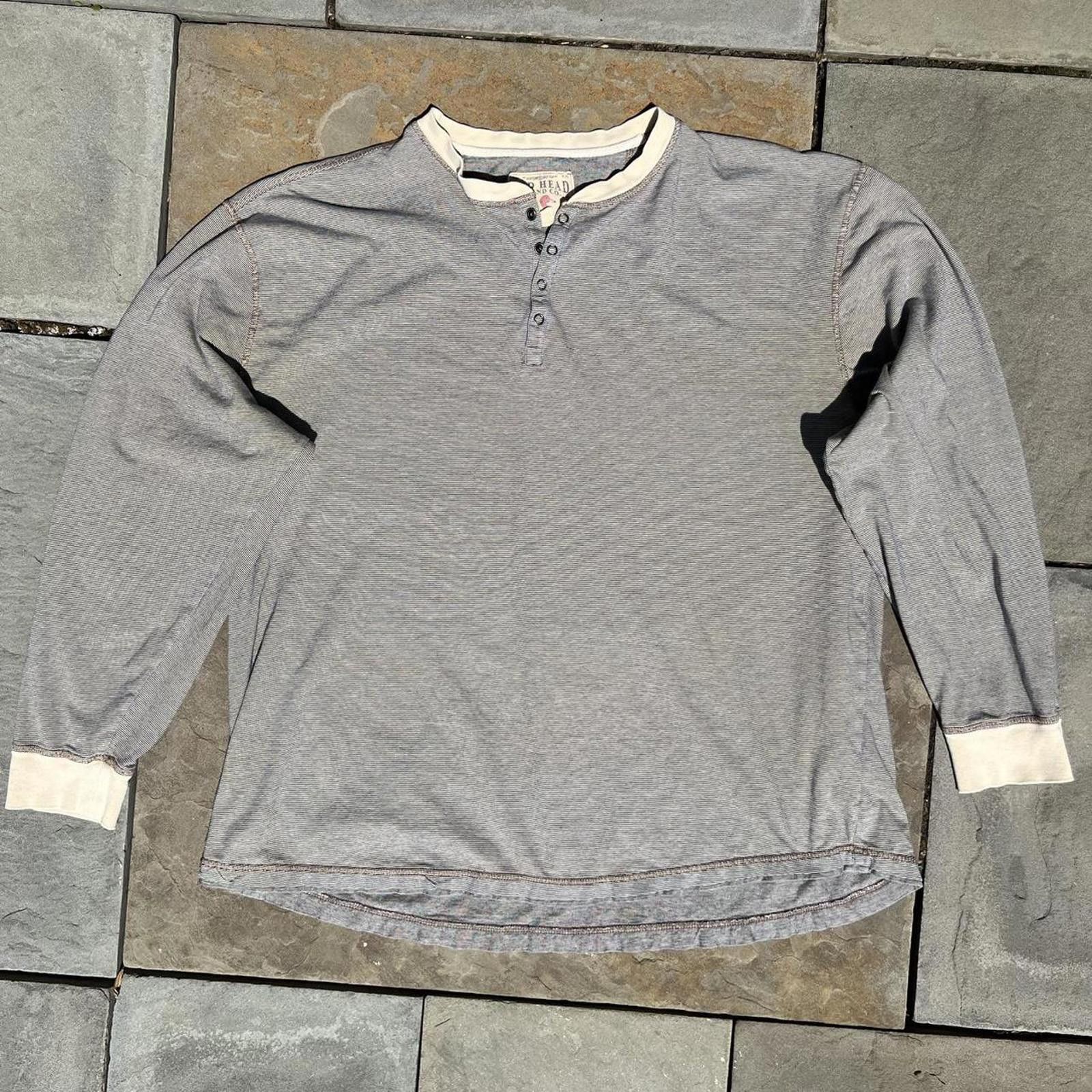 Other Tan + Blue Micro Stripe Snap Button Henley Size US XXL / EU 58 / 5 - 1 Thumbnail