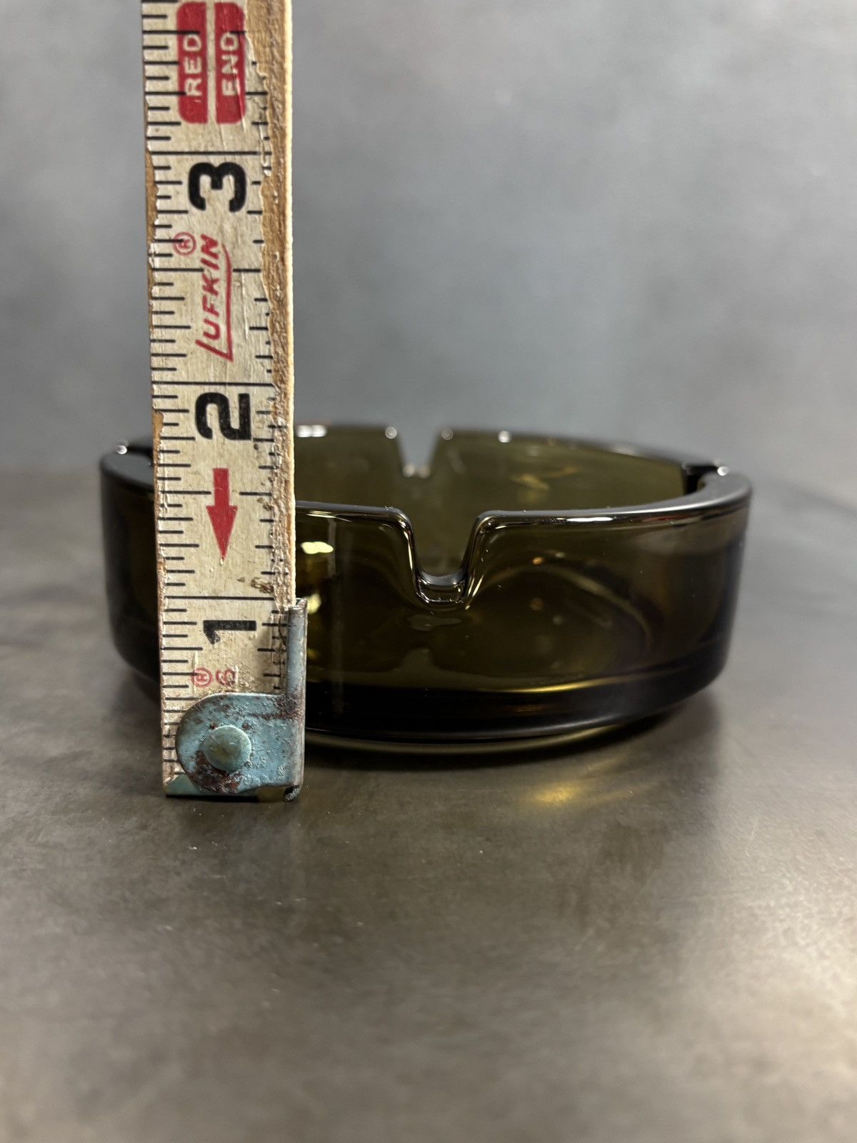 Vintage 1970s Vintage Ashtray Smoked Glass Made in France MCM Ash Size ONE SIZE - 9 Thumbnail