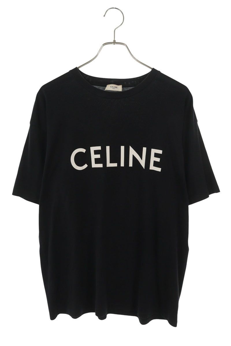 Celine × Hedi Slimane CELINE black tee t-shirt with cursive letter