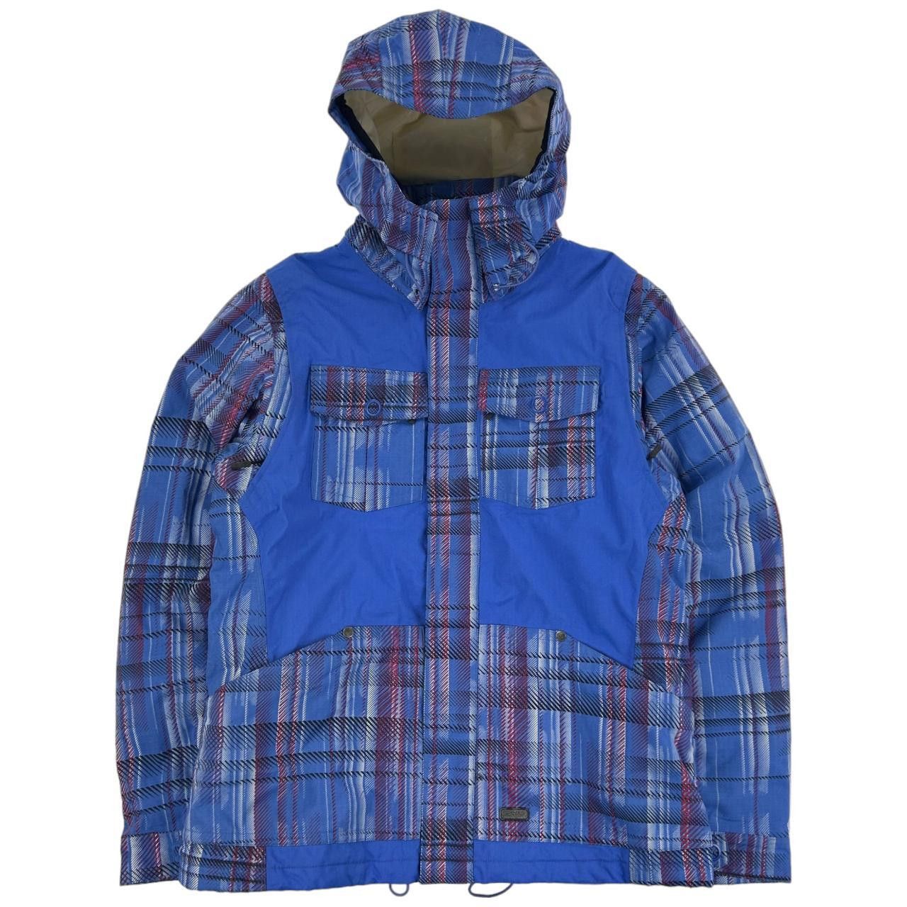 image of Vintage Oakley Muli Pocket Plaid Ski Jacket Size M in Blue, Men's