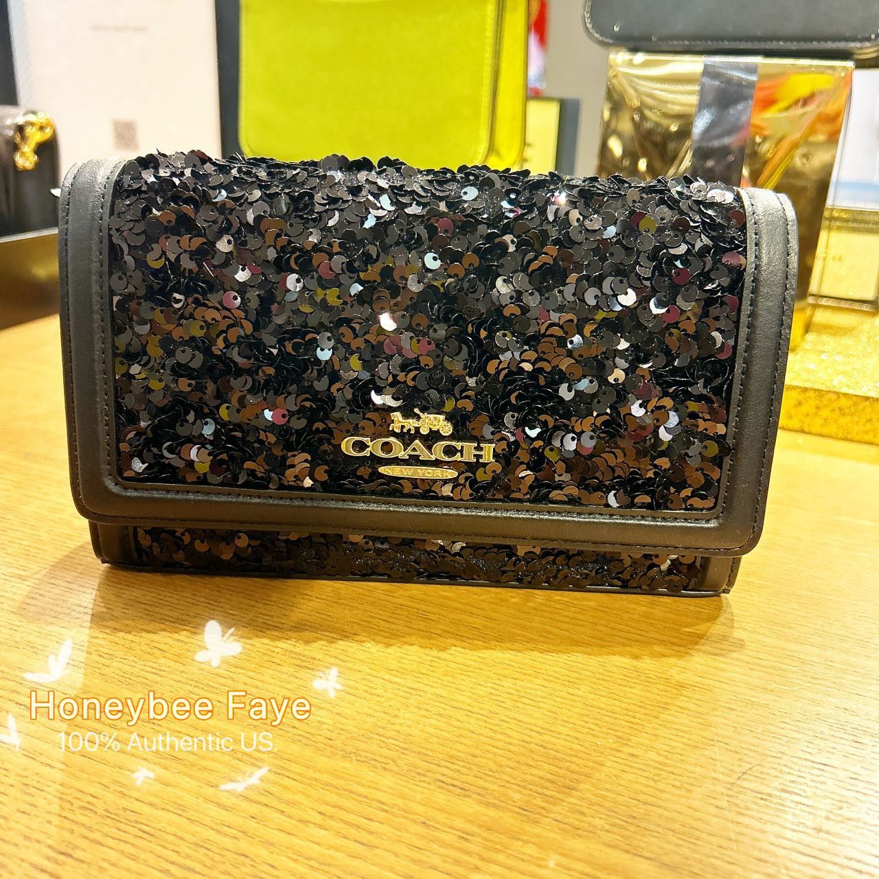 image of Coach Flap Crossbody Cp188 in Gold/Black, Women's