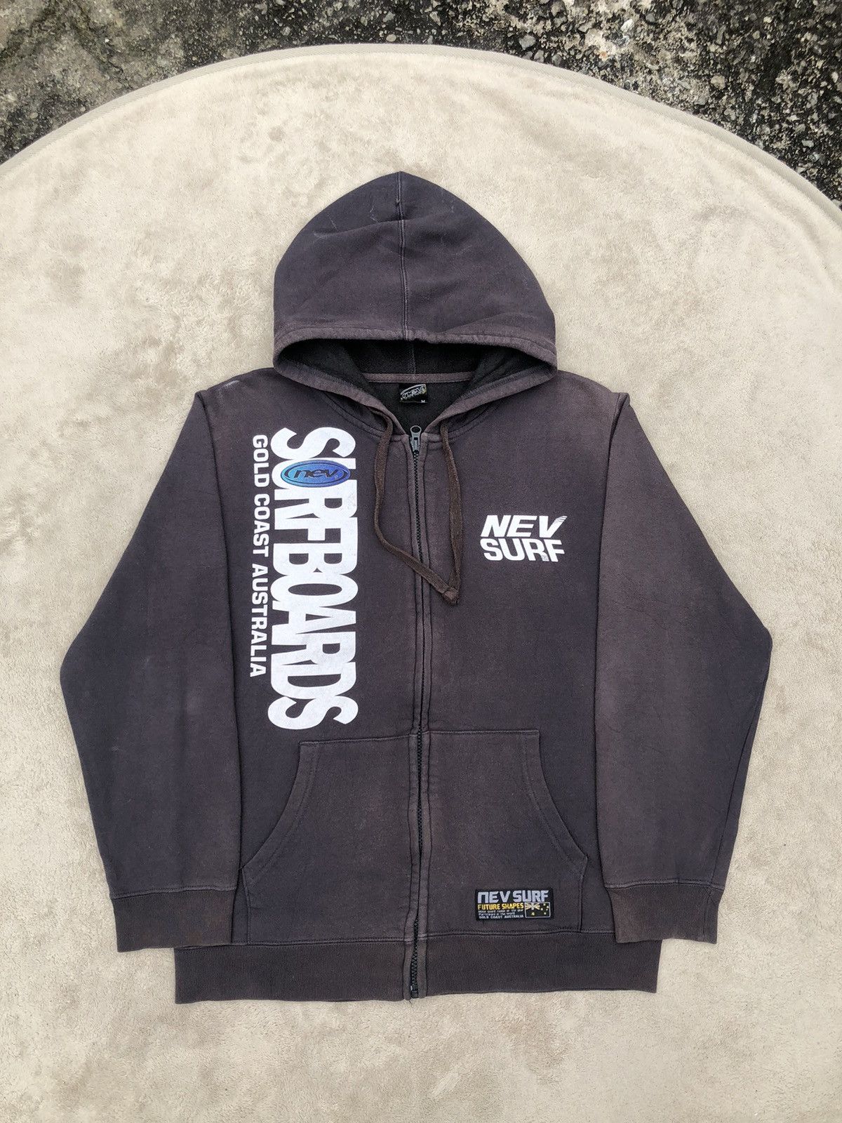 Vintage Vintage 90s Nev Surfboards Australia Sunfaded Hoodie Size US M / EU 48-50 / 2 - 6 Thumbnail