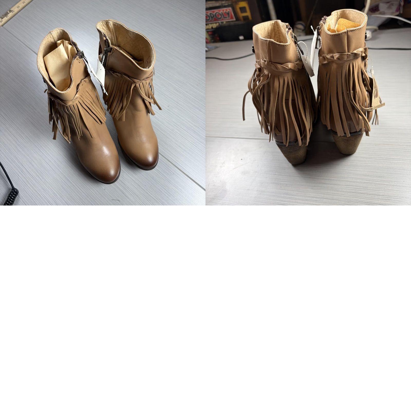 Harley Davidson Harley-Davidson Retta Boots Womens Size 7 Brown Leather Fringe Ankle Zip Bootie Subcategory: Shoes Size US 7 / IT 37 - 8 Thumbnail