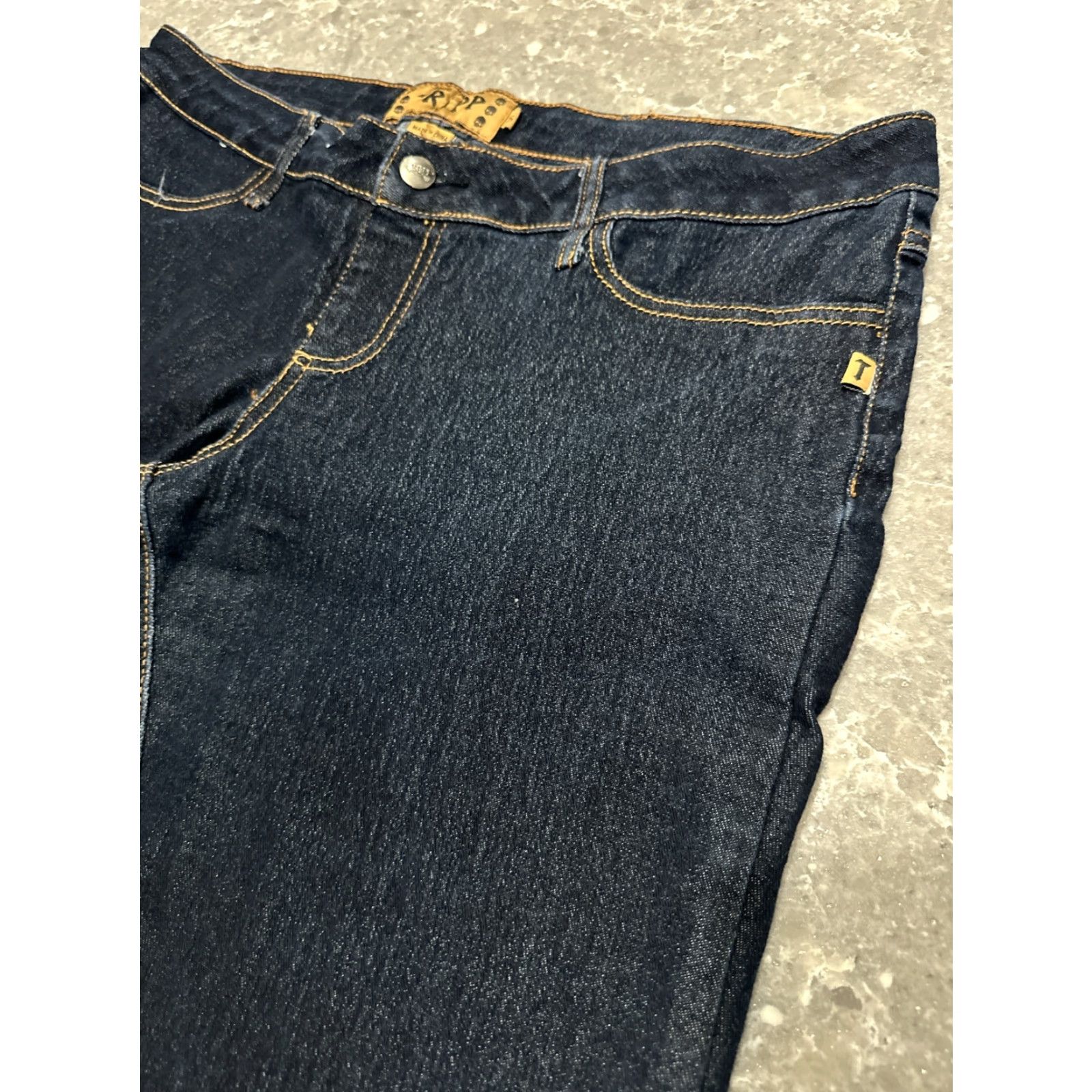 Trippen Tripp NYC Jeans Skinny Dark Wash JN2972 38x31 Size 15 Women Denim Logo Embroidered T Tag Vintage No Size 36" / US 14 / IT 50 - 6 Thumbnail