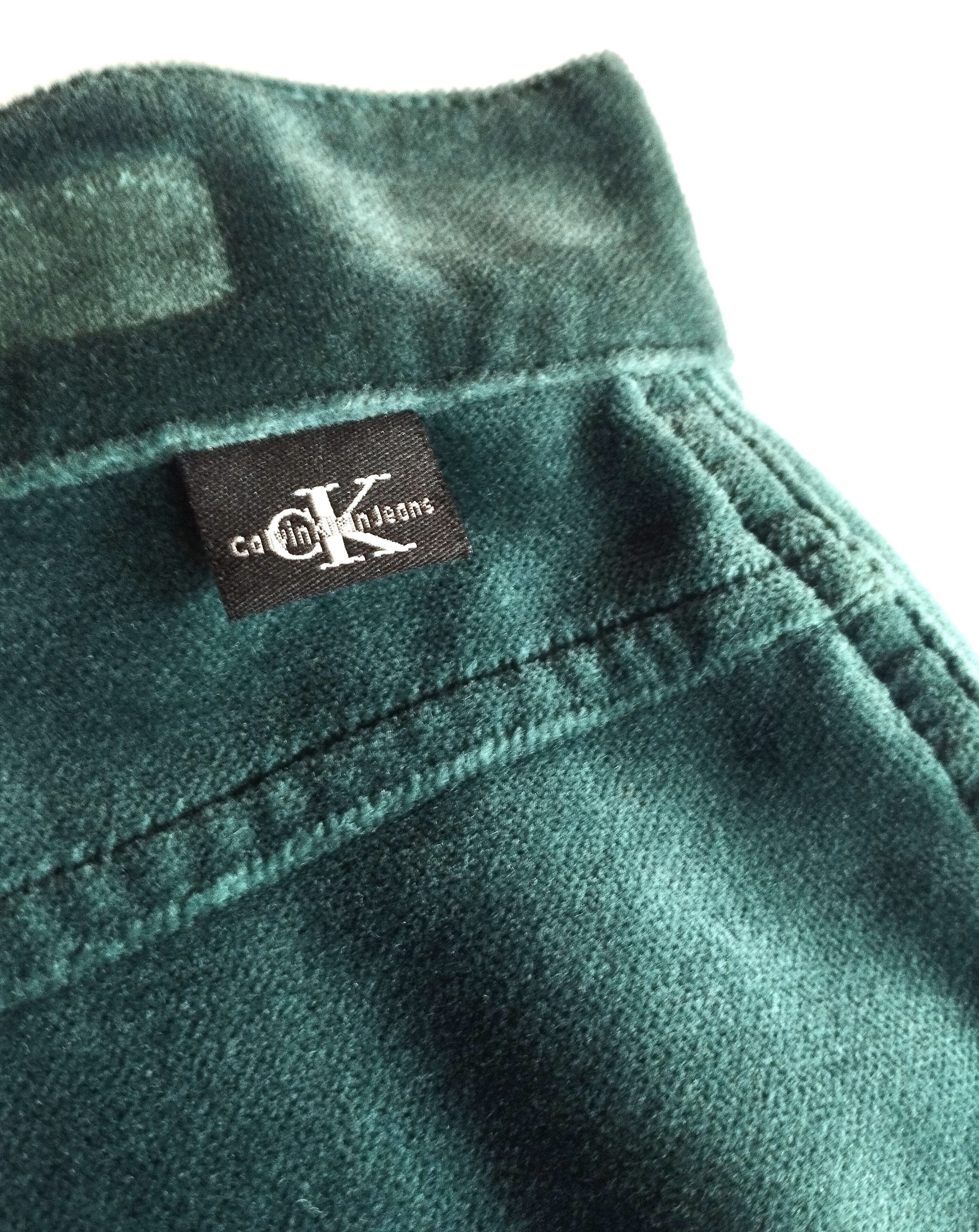 Calvin Klein Calvin Klein Jupe Panne de Velours Emeraude T XS Size 25" / US 0 / IT 36 - 3 Thumbnail