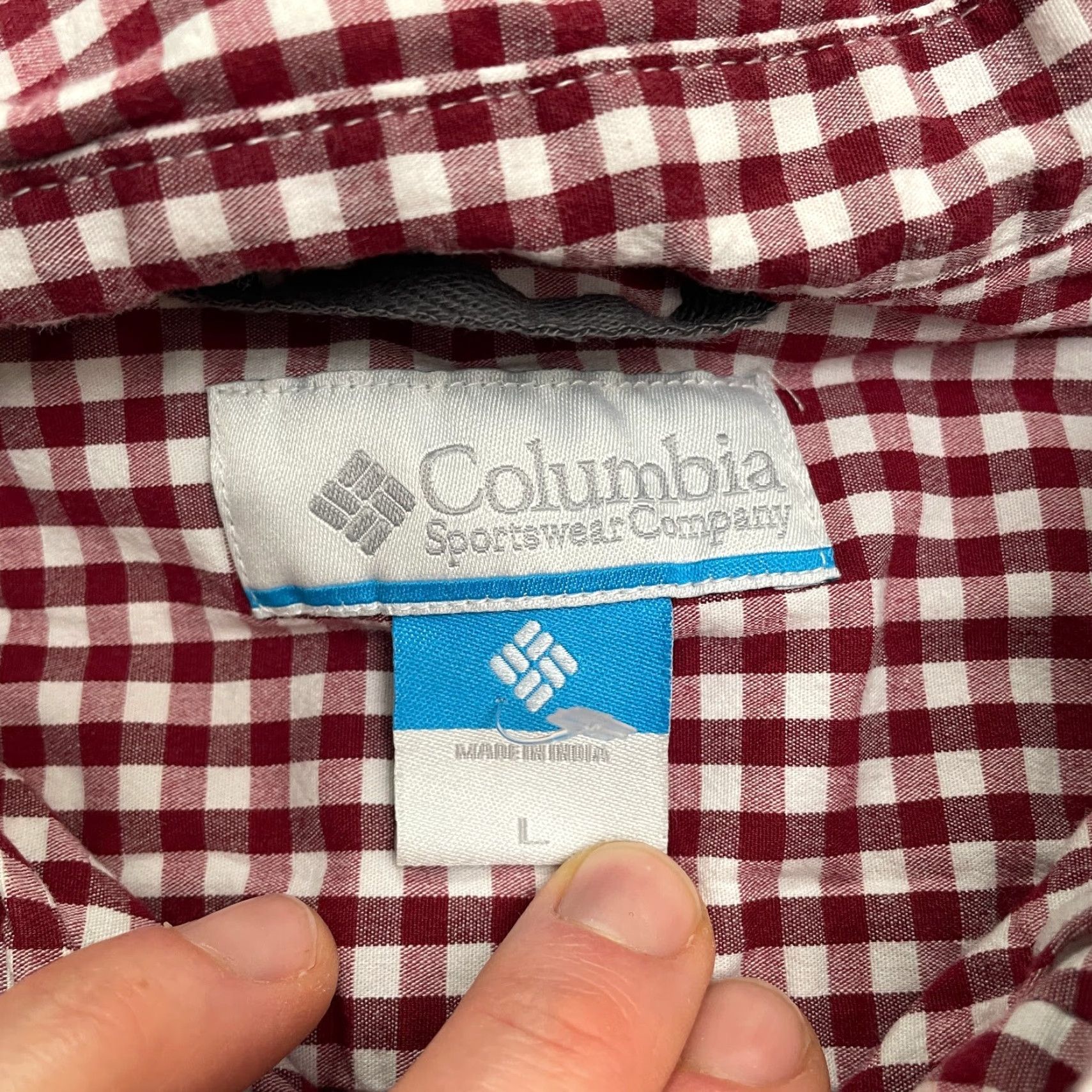 Vintage Columbia Shirt Mens Large Red White Check Long Sleeve Button Down Cotton Casual Size US L / EU 52-54 / 3 - 5 Thumbnail