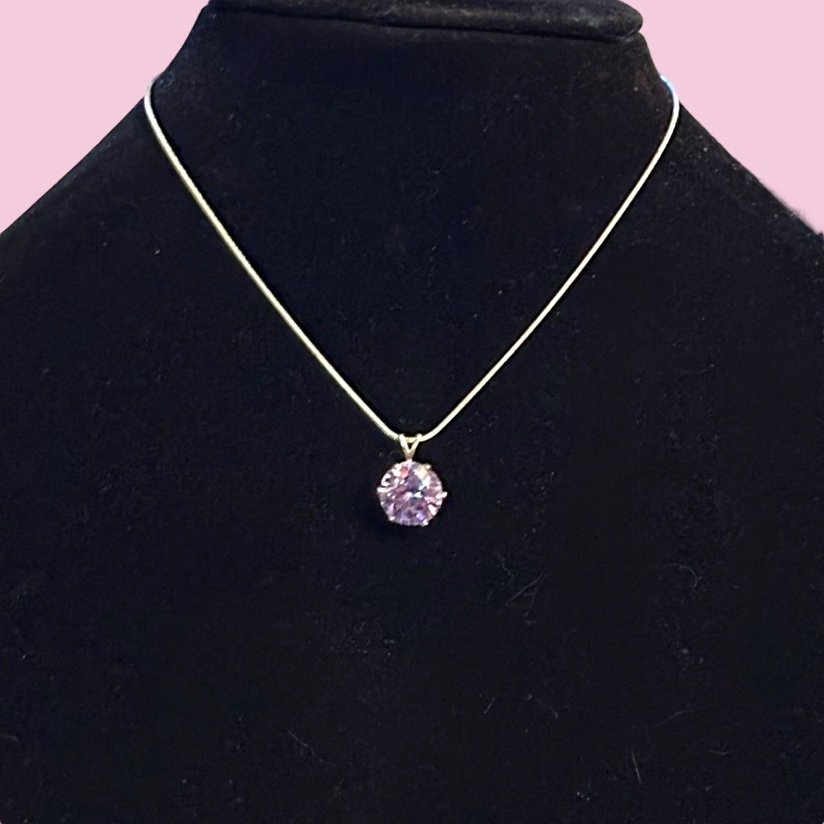 Other Silver tone pink rhinestone pendant necklace Size ONE SIZE - 1 Thumbnail