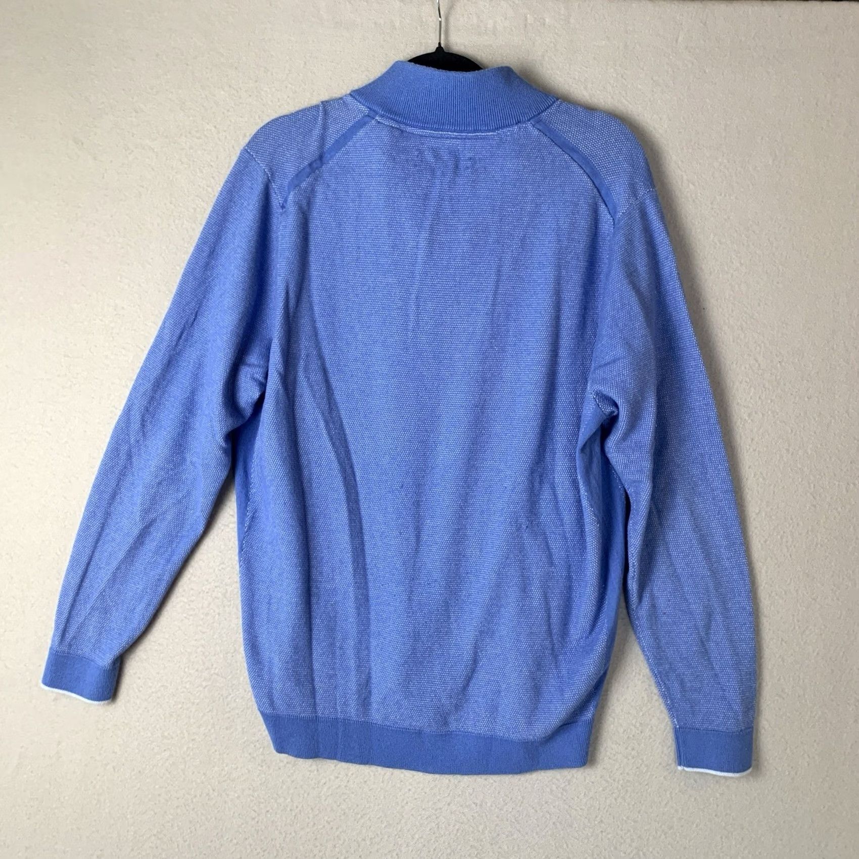 Tommy Bahama Tommy Bahama Shirt Men L Blue Island Zone 1/4 Zip Sweater Cotton Knit Pullover Casual Travel Size US L / EU 52-54 / 3 - 2 Thumbnail
