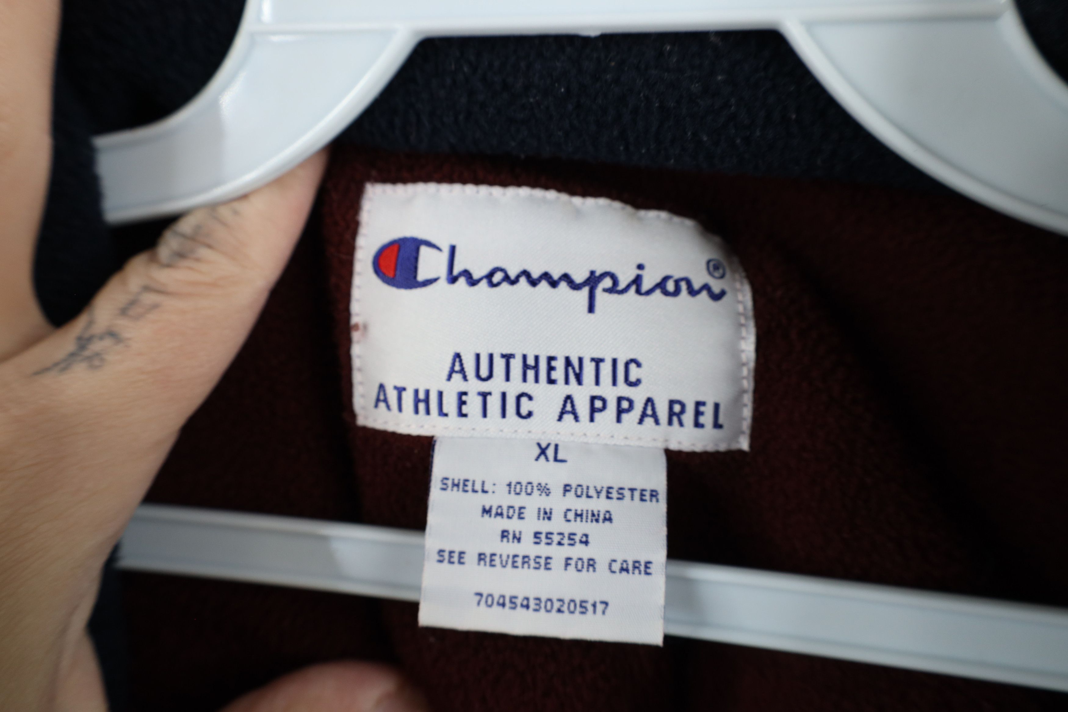 Champion × Vintage Vintage 90s Champion Heavyweight Half Zip Fleece Sweater Red Size US XL / EU 56 / 4 - 10 Thumbnail