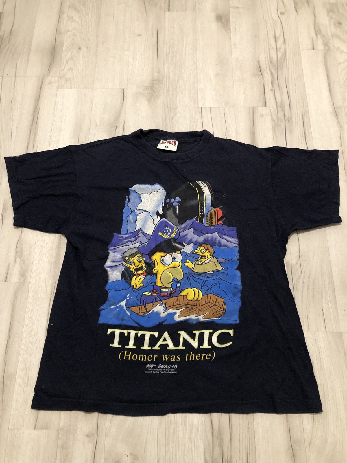 Cartoon Network Vintage 1998 Titanic 'Homer Was There' T Shirt Cartoon 90's Size US M / EU 48-50 / 2 - 1 Thumbnail