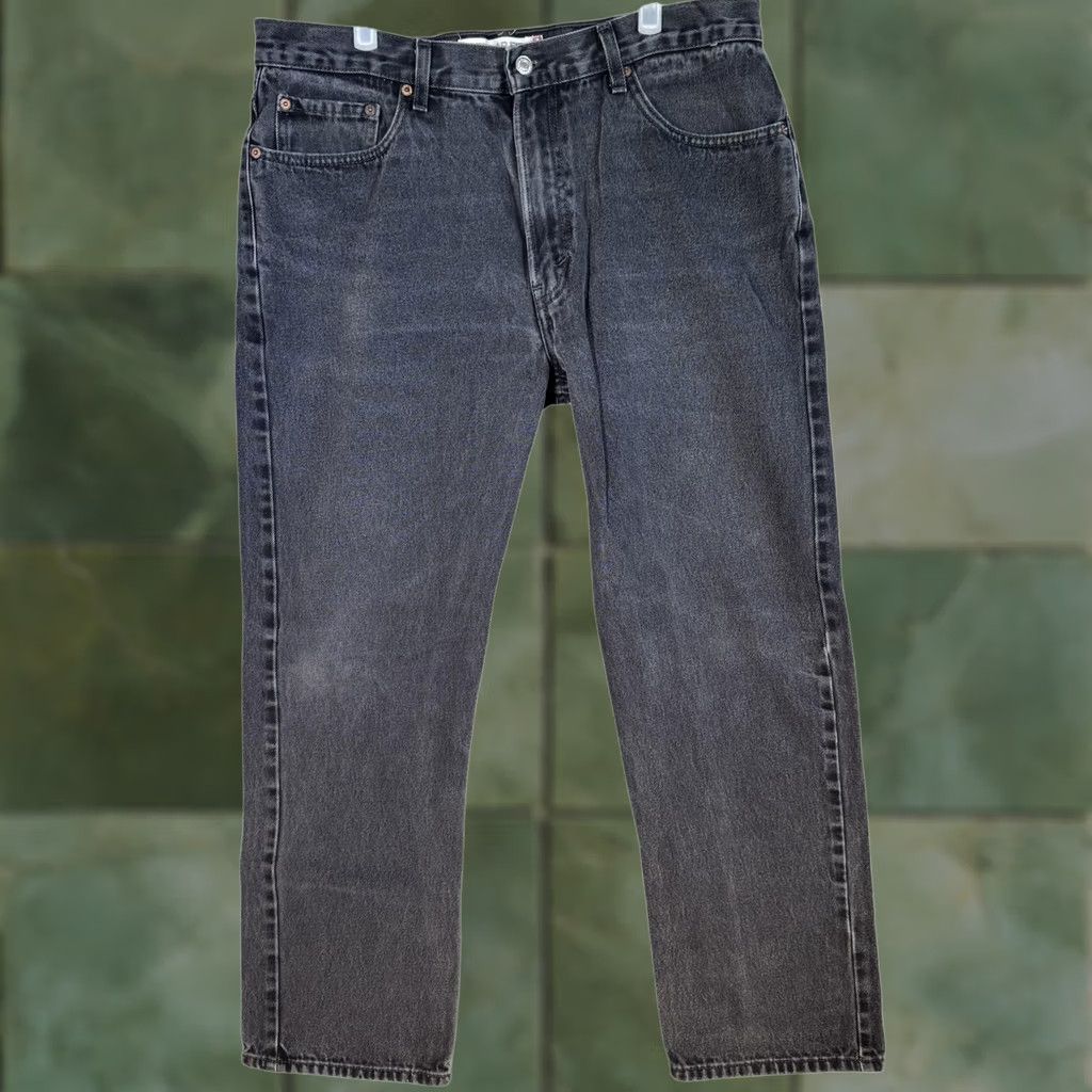 Levi's VINTAGE Levi's 505 Jeans Mens 38x32 Black Regular Straight 100% Cotton Denim Jeans Mens Regular Black 5-Pocket USA Retro Logo Levis 505 Vintage Size US 38 / EU 54 - 1 Thumbnail