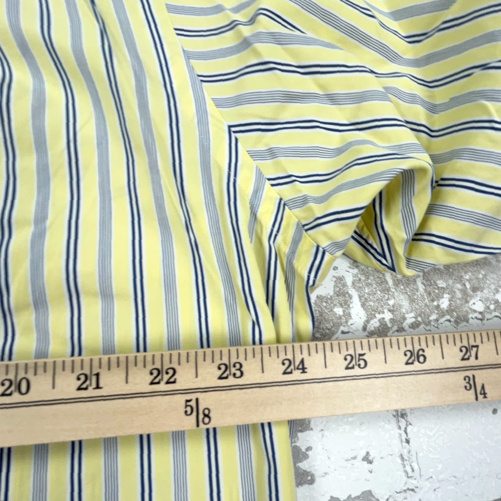 Polo Ralph Lauren VINTAGE Polo Ralph Lauren Shirt Men Large Yellow Blue Button Up Striped Dress 16.5 34 Size 46R - 7 Thumbnail